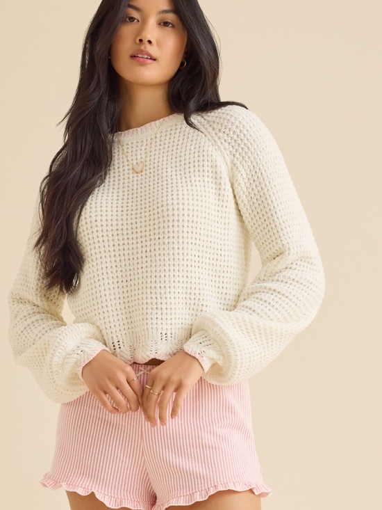 Altar'd State Sweaters - Altar'd State Amber Scalloped Sweater